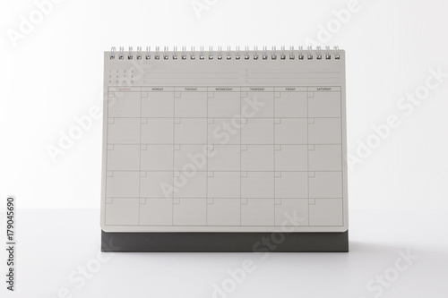blank table calendar on the white background.