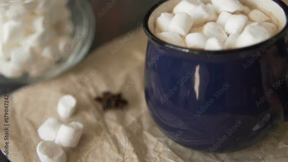 Homemade cocoa and marshmallows. Homemade cocoa and marshmallows.