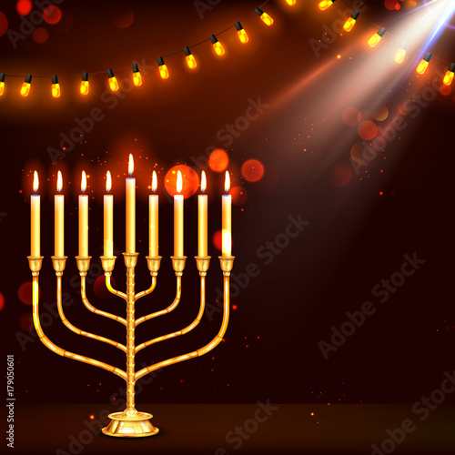 Happy Hanukkah, Jewish holiday background