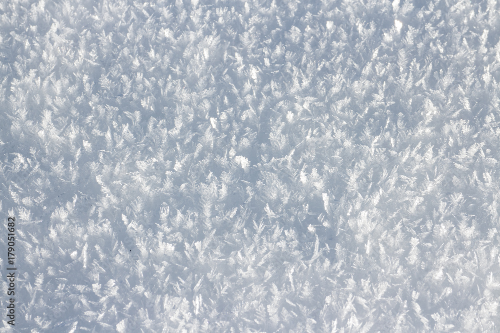 Obraz premium Close-up macro photo of frost and snow crystals