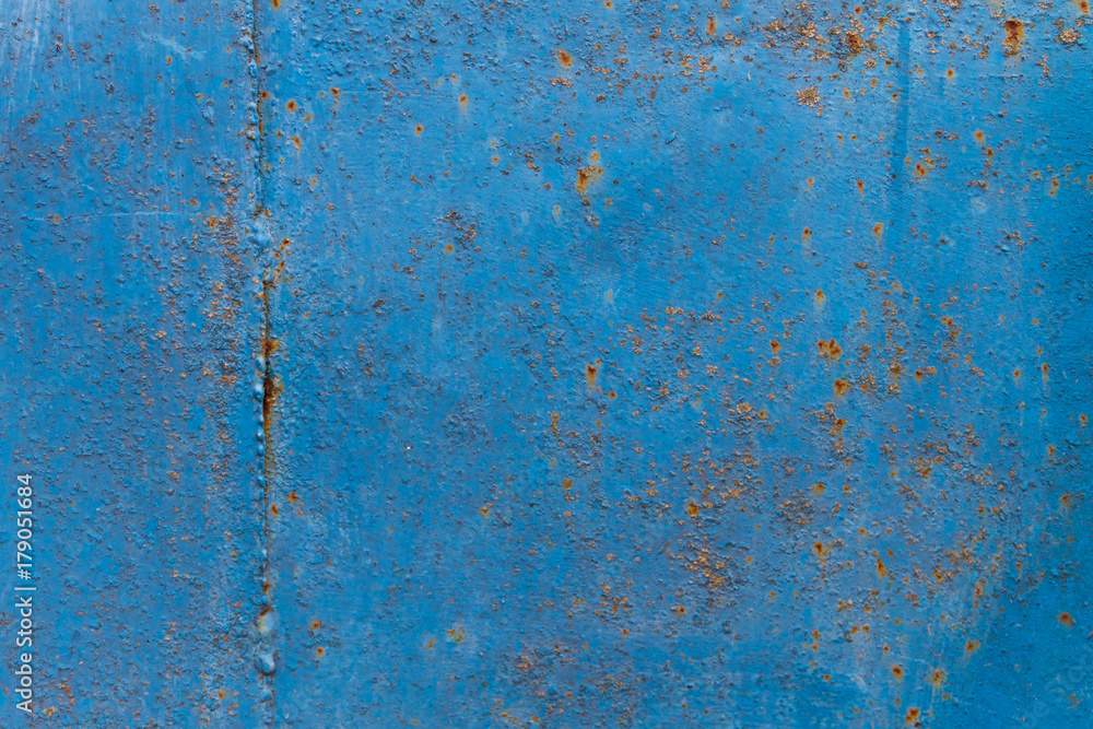 Blue rusty metal texture. Grunge abstract background