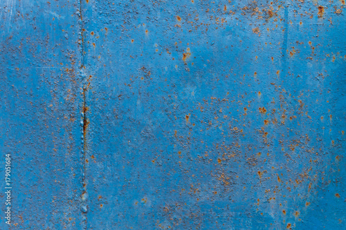 Blue rusty metal texture. Grunge abstract background