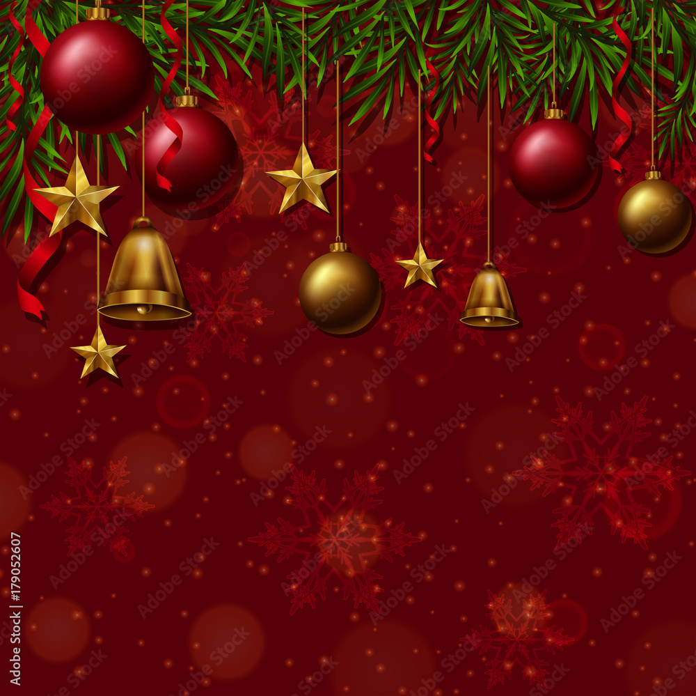 Background template with christmas ornaments Background template with christmas ornaments