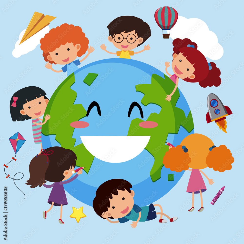 Happy children around the world Happy children around the world