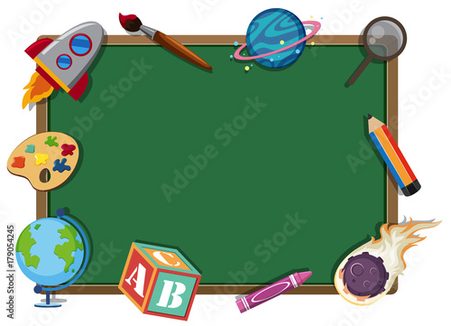 Border template with school items