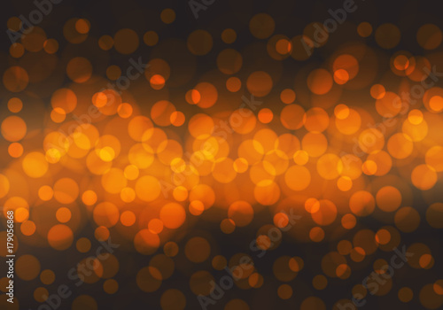 Abstract orange bokeh light night background vector illustration.