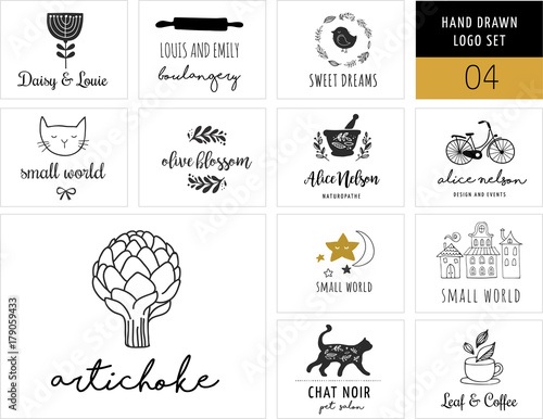 Simple and stylish collection of modern logos and illustrations