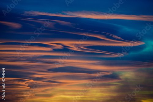 lenticular clouds at sunset 