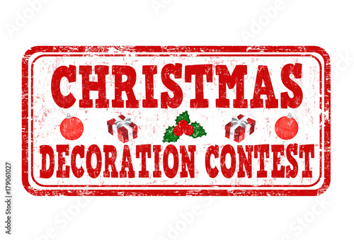 Christmas decoration contest grunge rubber stamp