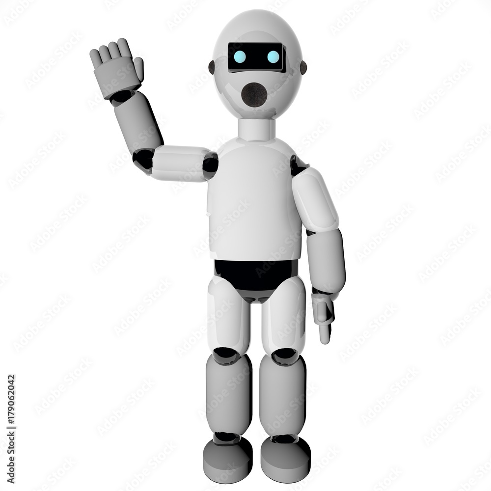 Waving robot over white background Waving robot over white background