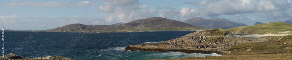 Stitched Panorama of coastline on the Isle of Harris, Scotland. Stitched Panorama of coastline on the Isle of Harris, Scotland.