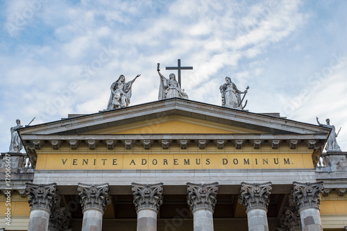 Statues on top of Basilica of Eger, Hungary