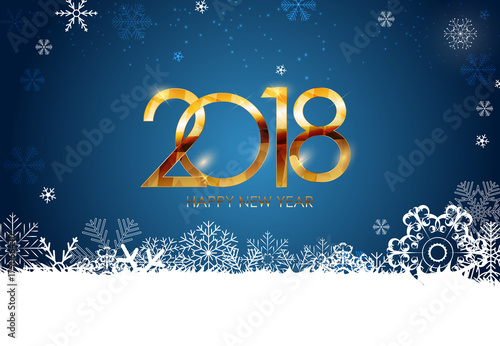 2018 New Year and Merry Christmas Background. Vector Illustration