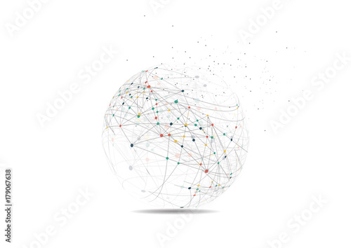Global network connection. World map point and line composition concept of global business. Vector Illustration