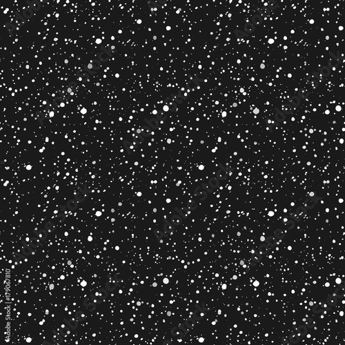 Seamless night falling snow pattern. Winter illustration