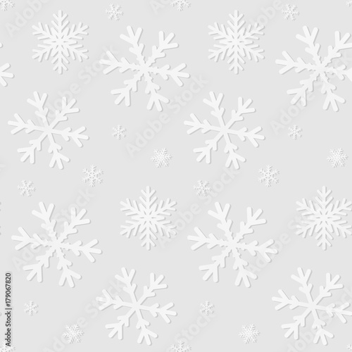 White snowflakes background. Winter seamless pattern illustration