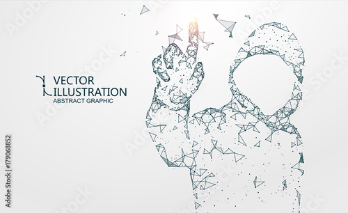 The hacker image of network composition, vector illustration.