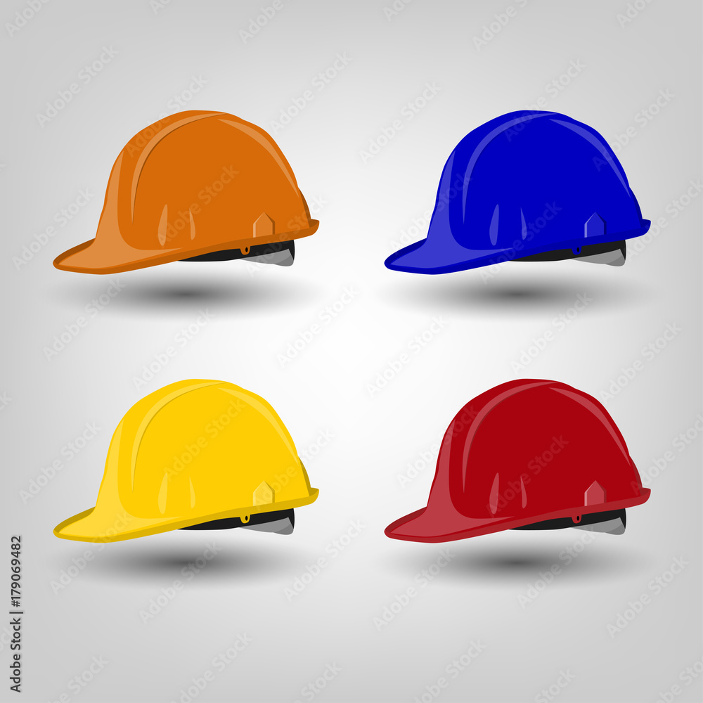 The group of safety helmet, vector The group of safety helmet, vector