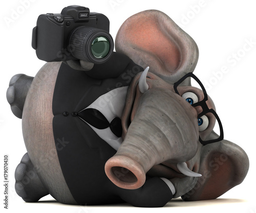 Canvas Print Fun elephant - 3D Illustration