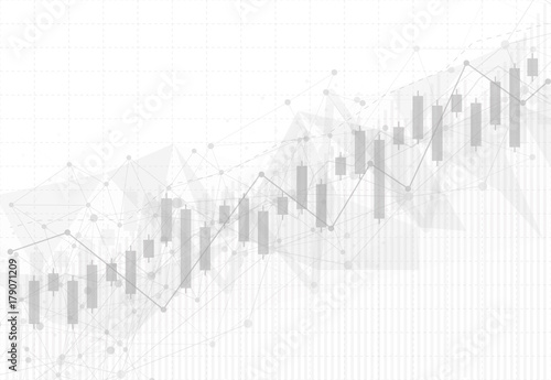 Business candle stick graph chart of stock market investment trading on dark background design. Bullish point, Trend of graph. Vector illustration