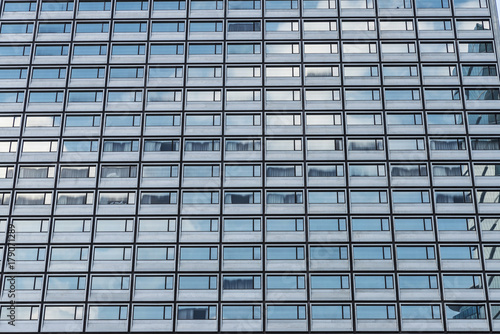 Facade of a modern office building in Brussels, Belgium