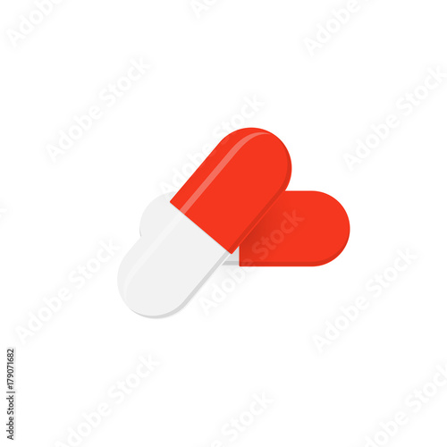 Medical pills. Simple clip-art illustration isolated on background