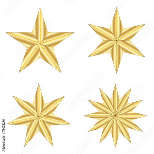 golden stars on white background vector eps 10