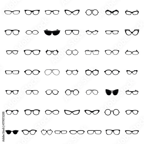 Glasses icons set, simple style