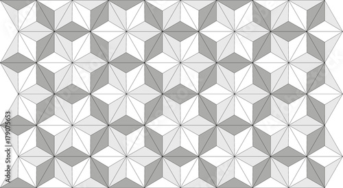 Triangle & Square optical illusion in black, white & grey