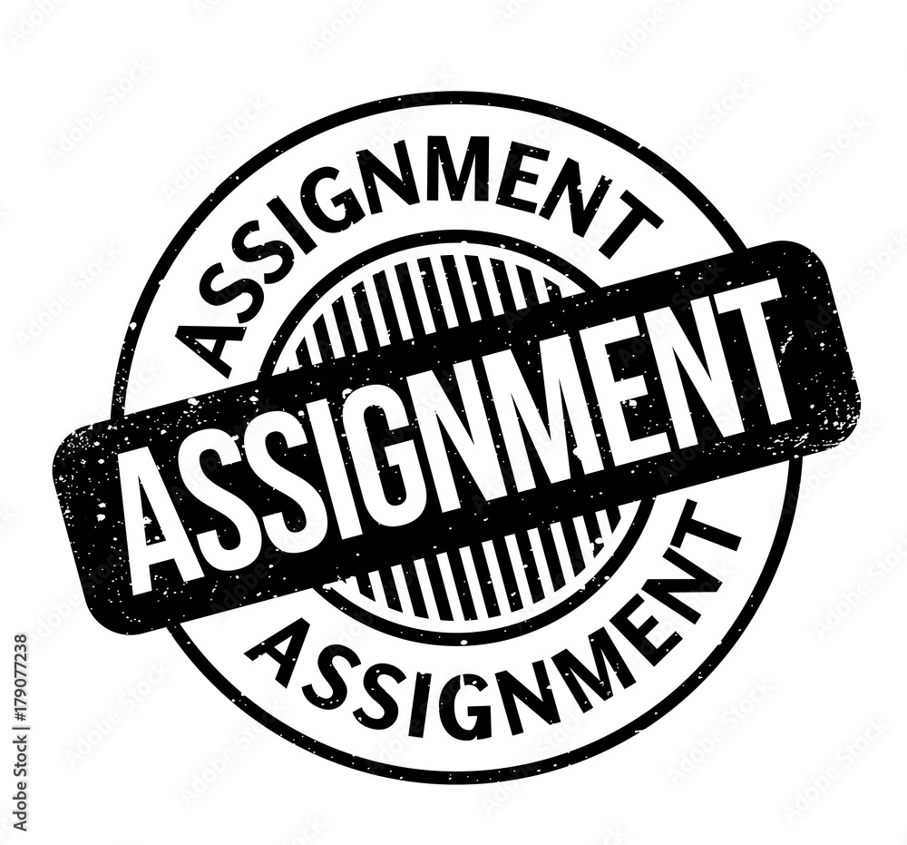 Assignment rubber stamp. Grunge design with dust scratches. Effects can be easily removed for a clean, crisp look. Color is easily changed.