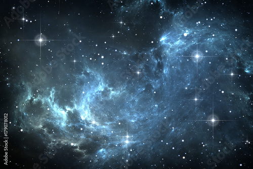 Fototapeta Naklejka Na Ścianę i Meble -  Night sky space background with nebula and stars