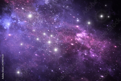 Night sky space background with nebula and stars © Peter Jurik