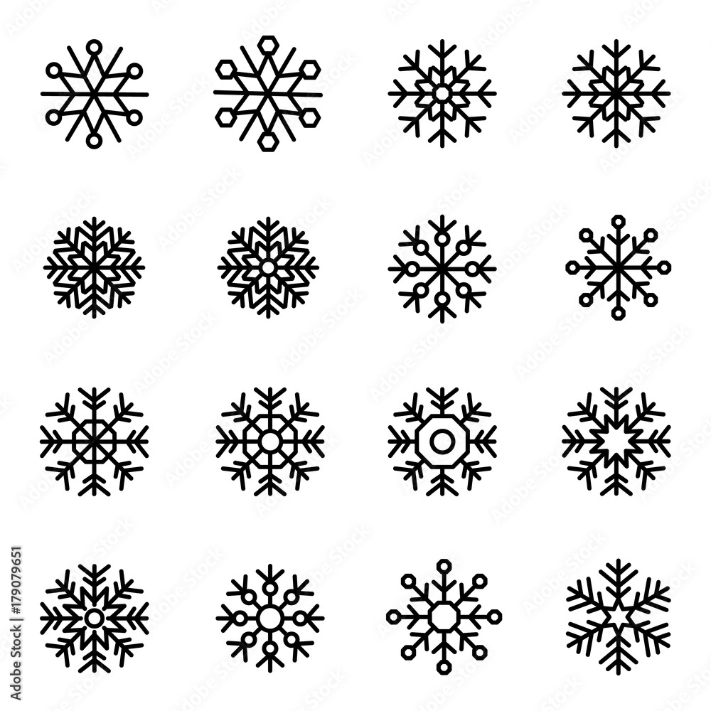 Decorative vector Snowflakes set - winter series clip-art