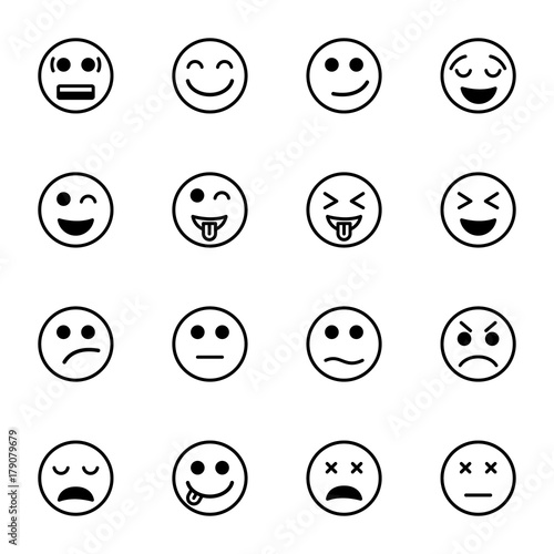 Set of emoticon vector isolated on white background. Emoji vector.