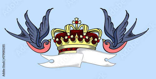 Swallows bearing the golden crown