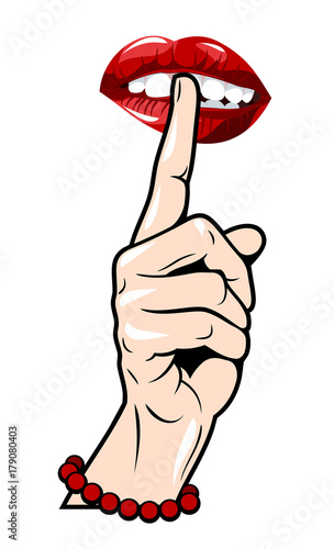 A finger pressed to his lips, calling for silence