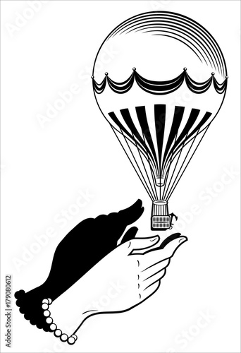 Photos hands catching Ancient balloon