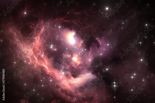 Fototapeta Naklejka Na Ścianę i Meble -  Night sky space background with nebula and stars