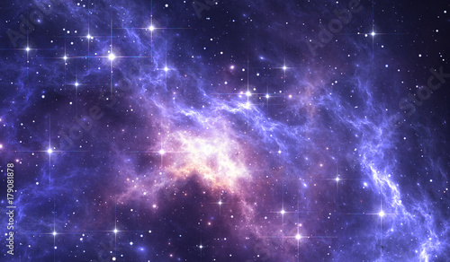 Fototapeta Naklejka Na Ścianę i Meble -  Night sky space background with nebula and stars