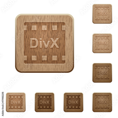 DivX movie format wooden buttons