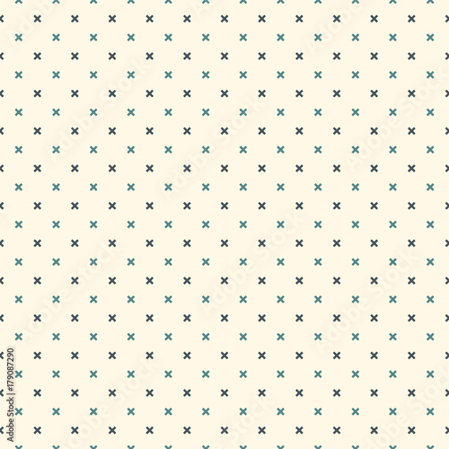 Minimalist abstract background. Simple modern print with mini crosses. Seamless pattern with geometric figures.