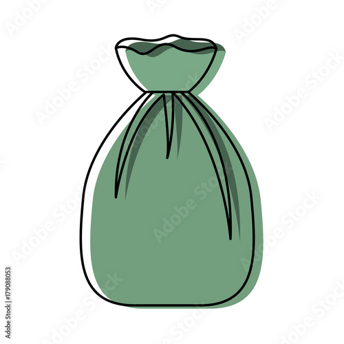 garbage bag tied in colorful watercolor silhouette