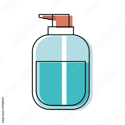 liquid soap bottle dispenser in colorful watercolor silhouette