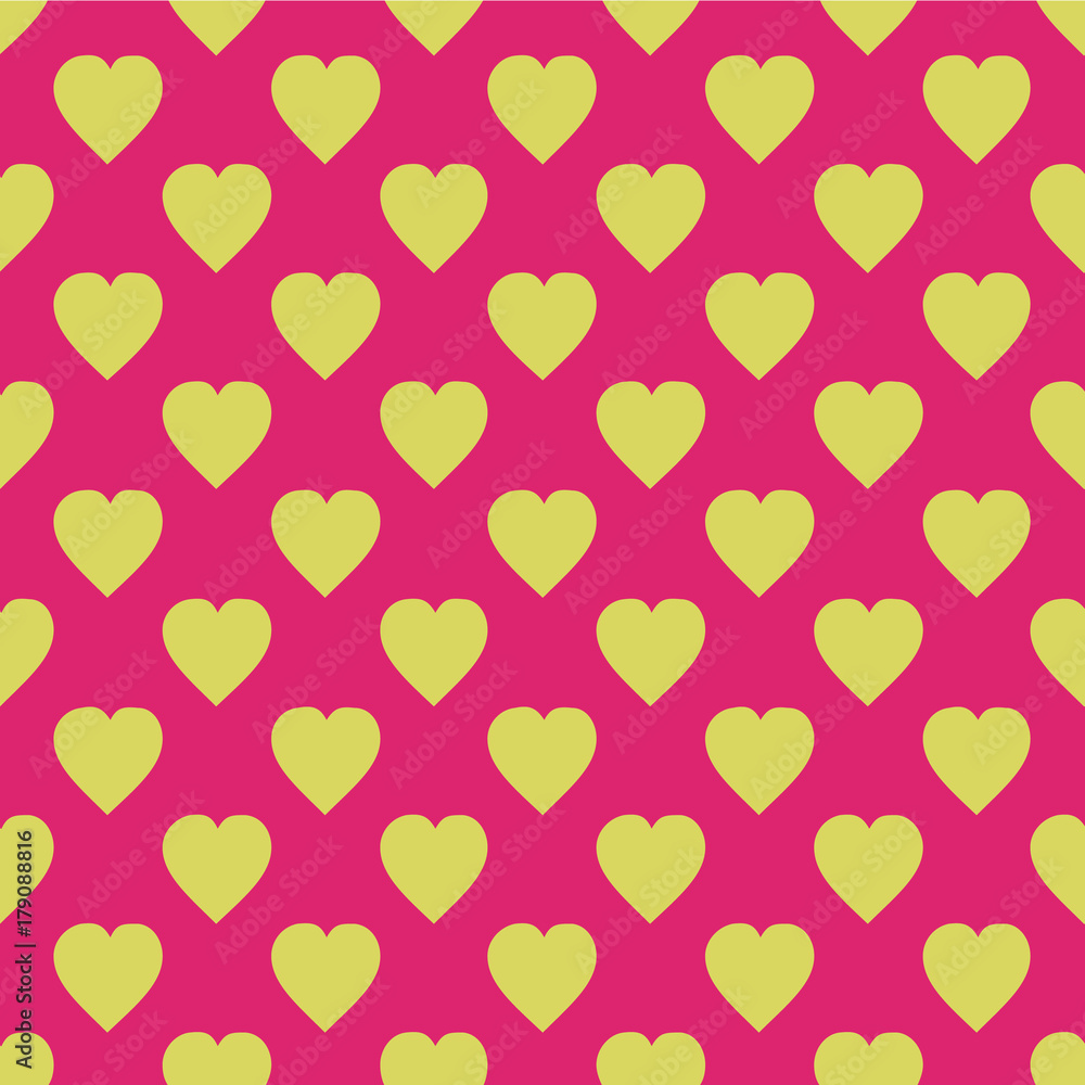 Pattern with hearts. Flat Scandinavian style for print on fabric, gift wrap, web backgrounds, scrap booking, patchwork 