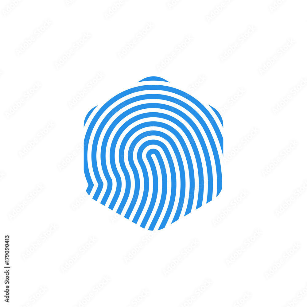 hexagon rounded fingerprint security hexagon rounded fingerprint security