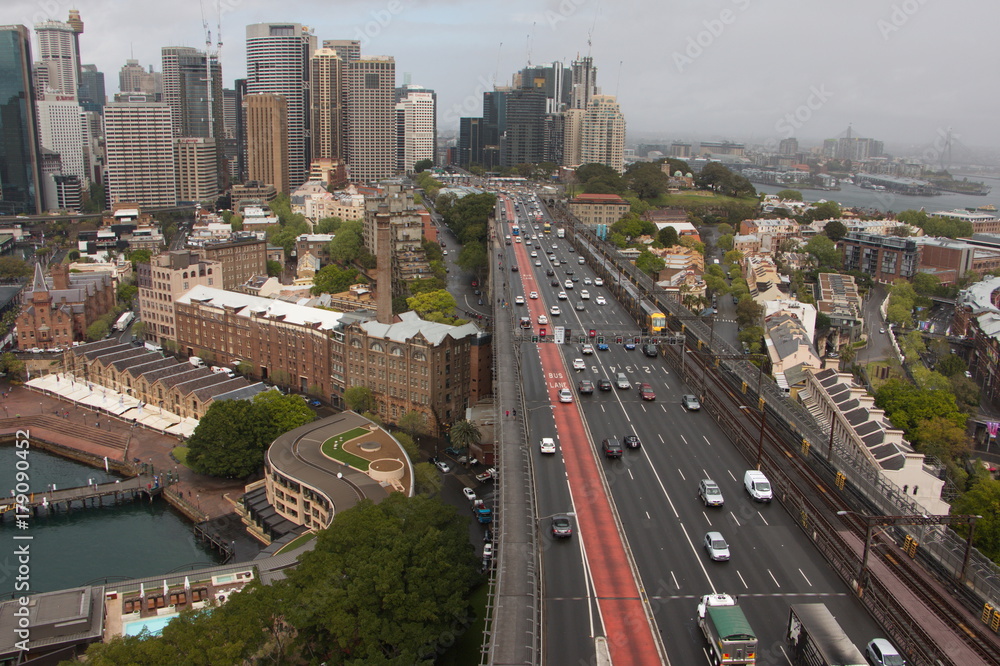 Blick von Pylon Lookout am Harbour Bridge in Sydney
