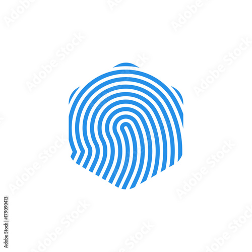 hexagon rounded fingerprint security