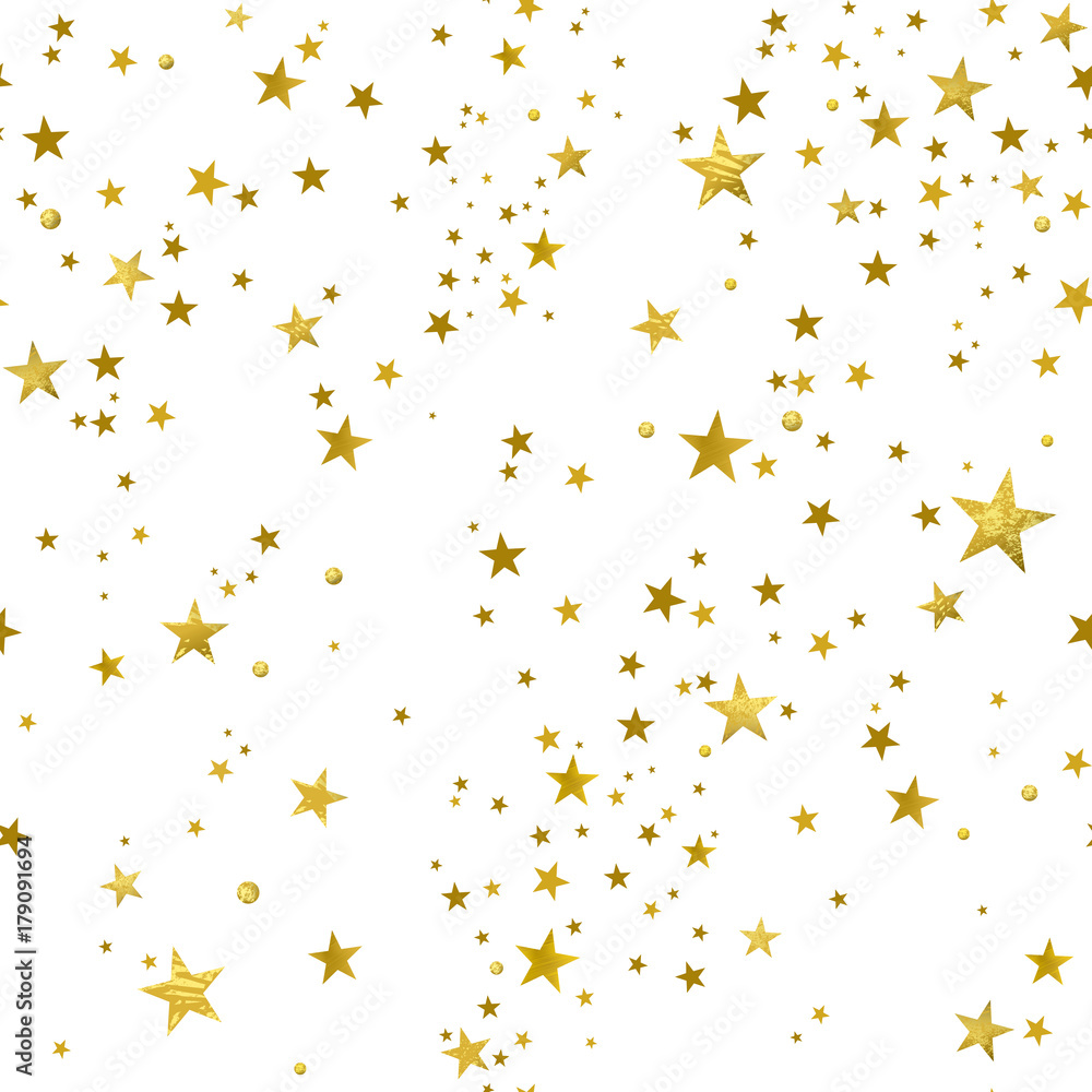 Seamless Pattern of Decorative Gold Stars Seamless Pattern of Decorative Gold Stars