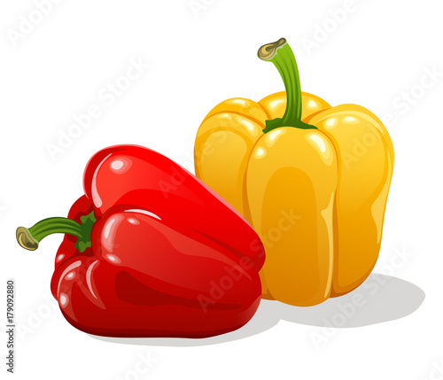 red and yellow sweet bell peppers