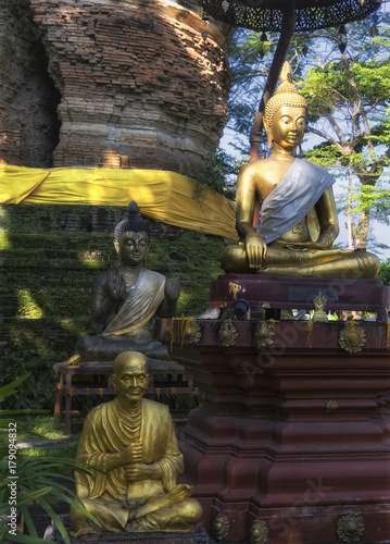 Buddha statues at Wat PanSao Chiang Mai Lanna Thailand photo